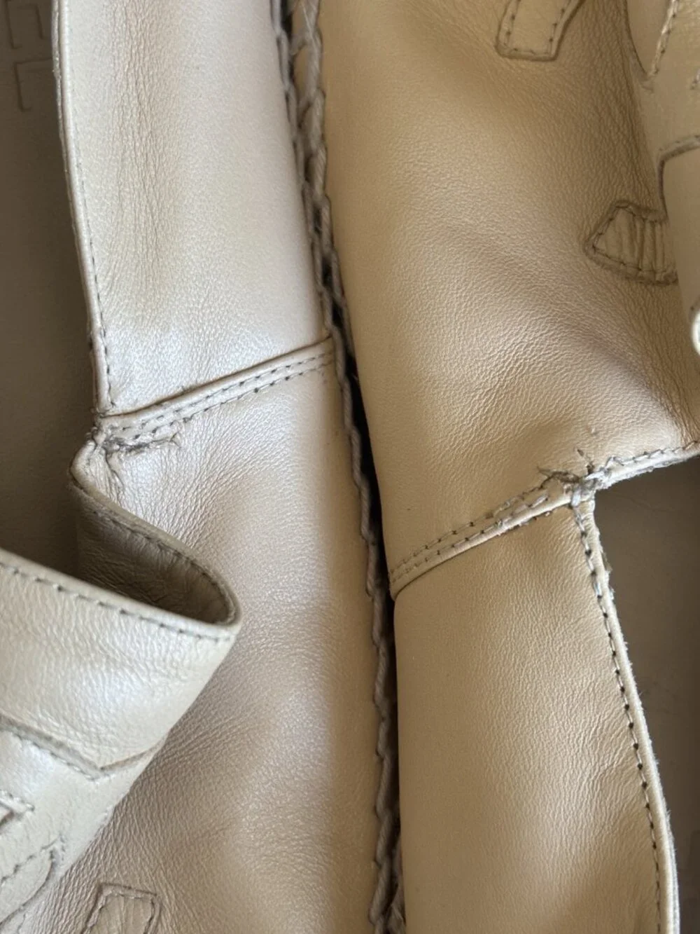 CHANEL Beige Tan & Black Lambskin Espadrilles Shoes Flats Sz 40